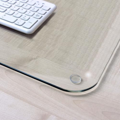 Marvelux Tempered Glass Desk Pad, Clear Surface Protector, Multi-Purpose Durable Computer Desk Mat, Mousepad, Crafting Surface Protector, Beauty Mat, Kitchen Worktop Saver with Anti-Slip Pads 19"x24" - size: 24" x 19"