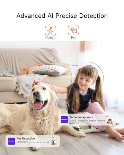 2 Pack 2.5K Cameras for Home Security, Non-Subscription AI Human/Pet/Crying Detection, 4MP Dog/Cat/Pet Camera Indoor with Phone App, Pan Tilt 2.4G WiFi Indoor Cameras, IR Night Vision, 2-Way Audio - style: 2 Pack 2.5K Camera
