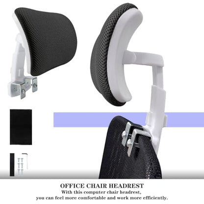 Office Chair Headrest Attachment Head Support Cushion Chair Mesh Head Rest Black Mesh Frame Adjustable Height Angle for Ergonomic Office Chair - color: Color 2