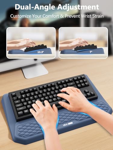 2-in-1 Ergonomic Keyboard Stand with Wrist Rest, Blue - color: Blue