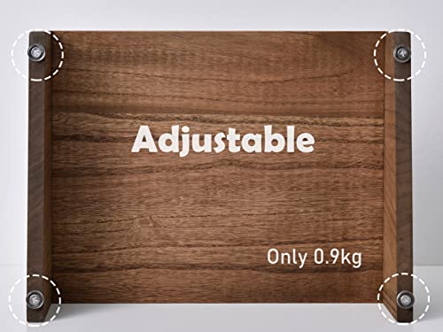 KIRIGEN Adjustable Wooden Under Desk Footrest, Office Foot Stool, Brown