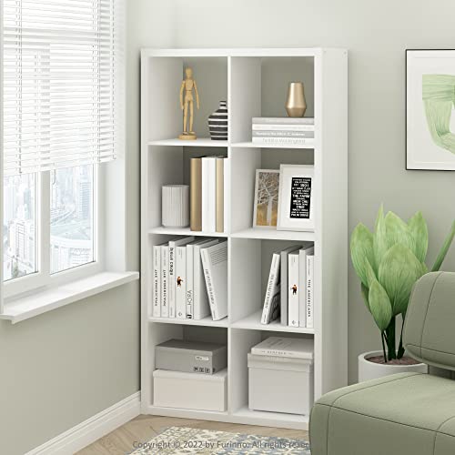 Furinno Cubicle Open Back Decorative Cube Storage Organizer, 8-Cube, White - color: White, size: 8-Cube