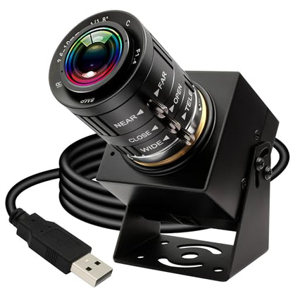 12mp Manual Zoom USB Camera for Computer, 120FPS/1080P High Speed Webcam | 3.6-10mm 3X Zoom Lightburn Camera for Laser, Varifocal Close-up PC Camera for USB Microscope, Pet Monitoring & Surveillance