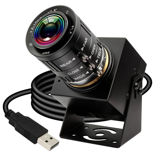 12mp Manual Zoom USB Camera for Computer, 120FPS/1080P High Speed Webcam | 3.6-10mm 3X Zoom Lightburn Camera for Laser, Varifocal Close-up PC Camera for USB Microscope, Pet Monitoring & Surveillance