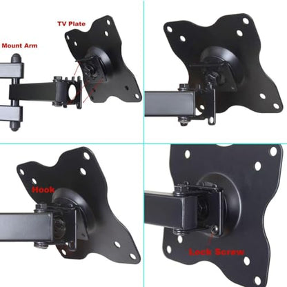 VideoSecu ML12B TV Wall Mount Articulating Arm Monitor Bracket for Most 19"-32", Some up to 47" LCD LED Plasma Flat Panel Screen TV with VESA 100/75mm M79