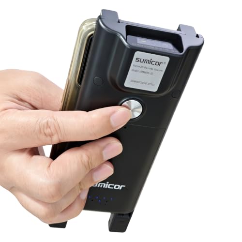 Sumicor Bluetooth Barcode Scanner for iPhone Android Phone(4.7''-6.9'') | Portable Dual-purpose 1D 2D QR Code PDF417 Bar Code Scanners