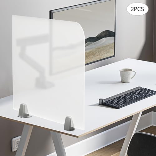 2PACK Acrylic Free Standing Screen, 23 x 18 inch Clear Divider for Desk Privacy Home & Office Partitions for Table Top Workstation, P Cubicle Panel for Work - size: 2PCS 23" x 18"