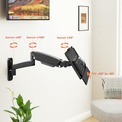 Keyboard Tray Wall Mount,Sit-Stand 26 Inch Keyboard and Mouse Stand,Black - size: Long Arm