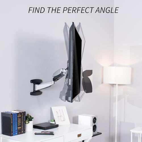 VIVO Counterbalance 40 to 70 inch LCD LED Plasma Screen TV Wall Mount, Above Fireplace Height Adjustable Pneumatic Spring Fully Articulating Bracket, Silver, MOUNT-VW03G - size: 40-70" screens, style: Wall Mount
