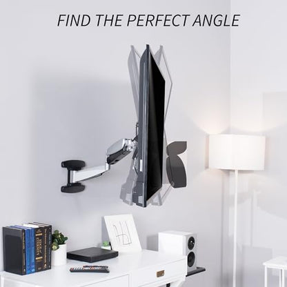 VIVO Counterbalance 40 to 70 inch LCD LED Plasma Screen TV Wall Mount, Above Fireplace Height Adjustable Pneumatic Spring Fully Articulating Bracket, Silver, MOUNT-VW03G - size: 40-70" screens, style: Wall Mount