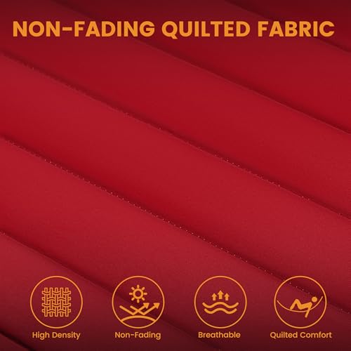 Lazy Daze Double Quilted Hammock with Pillow for Outside, Fit 13-15Ft Stand - color: Burgundy