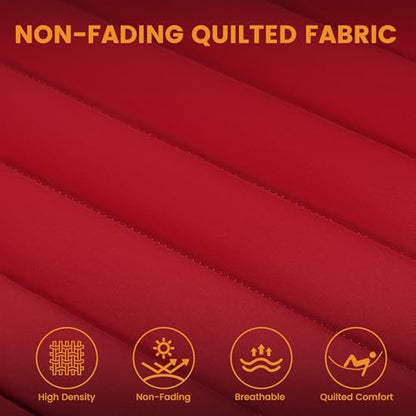 Lazy Daze Double Quilted Hammock with Pillow for Outside, Fit 13-15Ft Stand - color: Burgundy