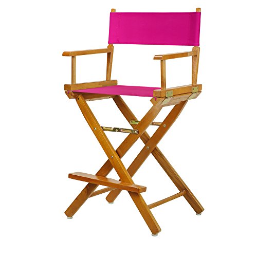 Casual Home 24" Director's Chair Honey Oak Frame-Magenta Canvas - color: Honey Oak Frame/Magenta Canvas, size: 24" - Counter Height, style: Honey Oak Frame