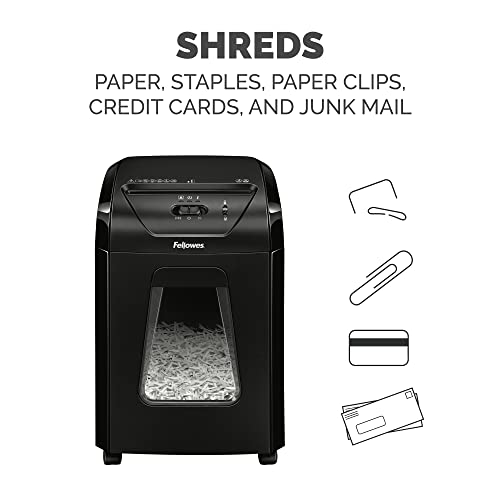 Fellowes Powershred 12 Sheet Cross-Cut Paper Home Office Paper Shredder, 19.50" H x 9.69" W x 13.44" D - style: 12 Sheet
