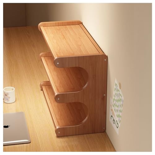 3 Tier Bookshelf for Desktop, Storage Rack, Desktop Organization - color: Brown1