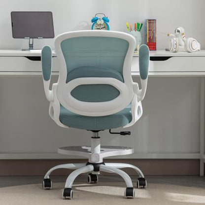 Kids Desk Chair,Ergonomic Study Chair with Adjustable Height,Swivel Mesh Desk Chair with Wheels,Home Office Chair for Children in Home Bedroom Blue - color: Blue