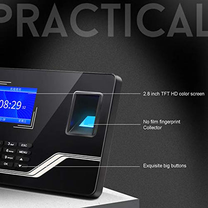 Punch Card Machine Intelligent Biometric Fingerprint Password Attendance Machine Employee Checking-in Recorder 2.8 inch TFT LCD Screen Time Attendance Clock,Portuguese - size: Portuguese