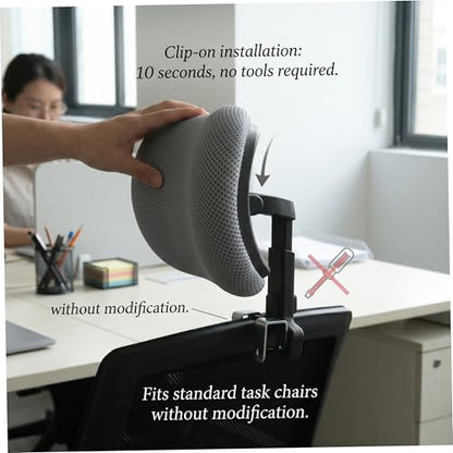 Office Chair Headrest Attachment, Ergonomic Mesh Office Chair Headrest No-Drill Easy Install Adjustable Height & Angle, M with - color: M