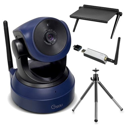 Gsou Wireless Webcam for PC/Wireless Streaming Camera, 1080P HD Webcams/USB Plug and Play Webcam for Zoom Meeting,Skype,OBS(with Mini Tripod Stand), Adjustable Computer Camera for Mac/Laptop/MacBook - color: Wireless webcam+Mini Tripod