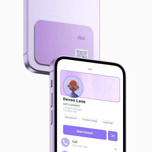 dot. Thin - Digital Business Card - Tap Compatible with iPhone & Android (Purple) - color: Purple
