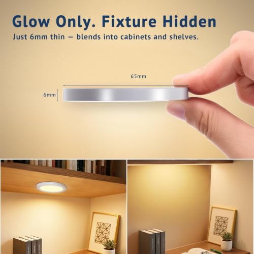 V4light Wired LED Puck Lights, Under Cabinet Lighting Touch Dimmer, 8 Pack - color: Gray, size: 8 Pack