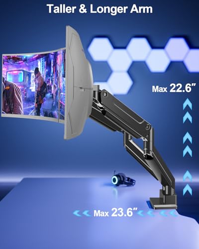 MOUNT PRO Dual Monitor Stand for Up to 44 lbs Ultrawide Screens Max 49 Inch, Heavy Duty Monitor Arm for 2 Monitors, Premium Full Motion Double Computer Desk Mount, VESA Mount 75x75/100x100mm - size: Max 49", style: Dual