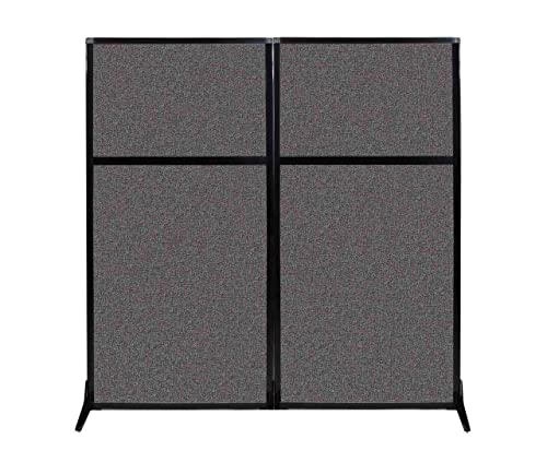 Versare Workstation Partition | Portable Wall Divider | Modern Office Cubicle | Free Standing Privacy Screen | Flexible Work Space | 66" x 70" Charcoal Gray Fabric Panels - color: Charcoal Gray, size: 66" Wide x 70" Tall Without Window