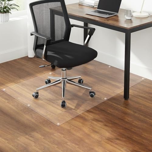 Clear Office Chair Mats, 0.06" Thick Transparent Heavy Duty Hard Chair Mat for Wood Floors, Rectangular Home Carpet Protector, Can Be Cut