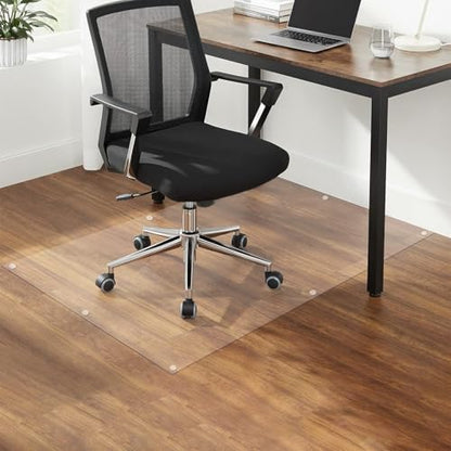 Clear Office Chair Mats, 0.06" Thick Transparent Heavy Duty Hard Chair Mat for Wood Floors, Rectangular Home Carpet Protector, Can Be Cut