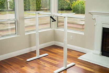 Height Adjustable Ergonomic Workstation Crank Desk Frame, Tabletop Not Included, 48.56 Inch Max, White - color: White