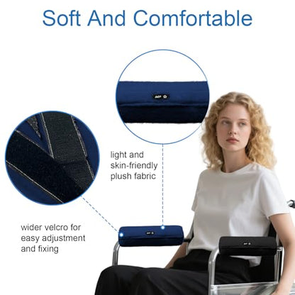 SPRING SEAON Wheelchair Armrest Pads Covers Fuzzy Desk Chair Arm Pads Soft - color: Navy Blue