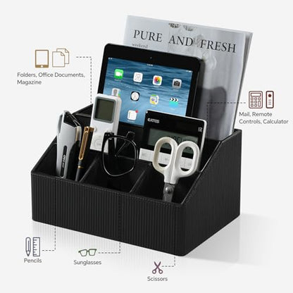 Desk Organizer Caddy Nightstand Organizer Remote Holder - color: Striped Black
