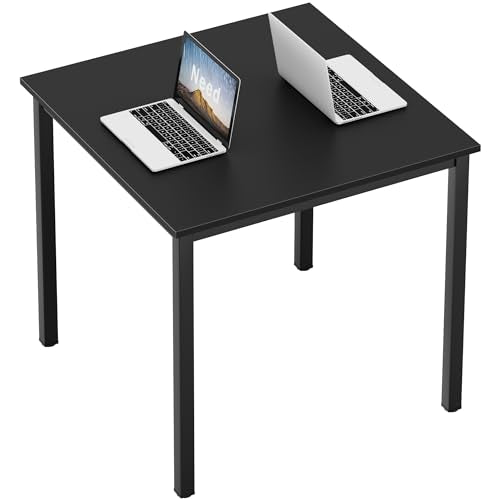 Need Small Square Dining Table 31.5inch Home Office Desk Black - color: Black & Black Frame, size: 31.5x31.5 inch