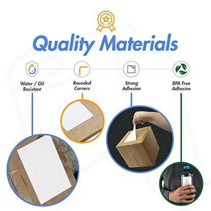 OfficeSmartLabels 2" x 1" Removable Direct Thermal Labels | Compatible with Rollo & Zebra Desktop Printers, 1" Core, Perforated, Water & Oil Resistant, 4 Rolls, 5200 Labels