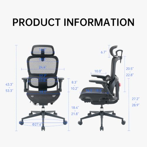 SIHOO B300 PRO Ergonomic Office Chair, High Back Mesh Computer Chair, Balck - color: Soft Black, size: Pack of 1