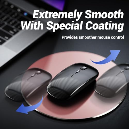 HONKID Metal Aluminum Mouse Pad, Thin Hard Mousepad 7.87 * 7.87 Round Pink - color: Rose gold, size: 7.9L x 7.9W inches