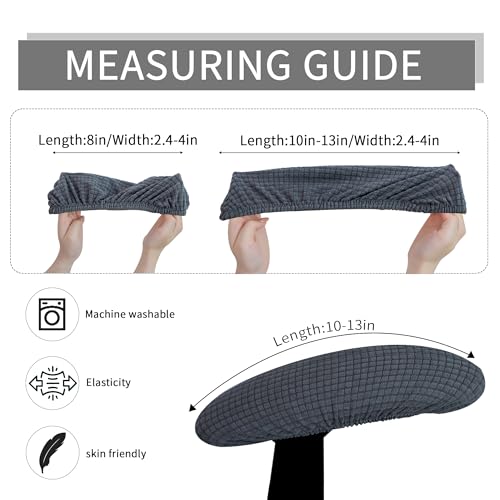 FORCHEER Office Chair Armrest Covers Dark Grey10-13 inch Long Stretchable Water Resistant Jacquard Desk Chair Arm Rest Covers for Computer Chair Arm Removable Washable 2 Pieces - color: Dark Grey, size: Chair Armrest Cover-Elastic