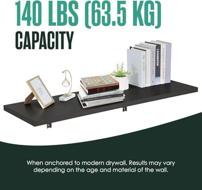 Wall Mounted Desk, Murphy Desk, Wall Mounted Folding Table, 48x16 Black | Houseables Laundry Folding Table, Fold Down Work Bench, Foldable Station, Floating Bar, Hanging, Dining, Kitchen, Clothes - color: Black