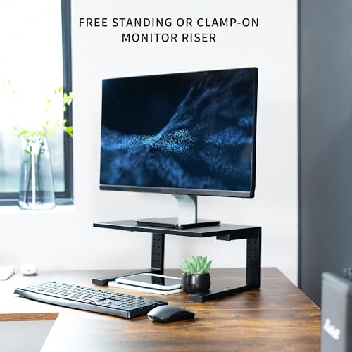 VIVO Black Clamp-on 15 in Desk Extension Shelf, DESK-SHELF15B - size: 15"