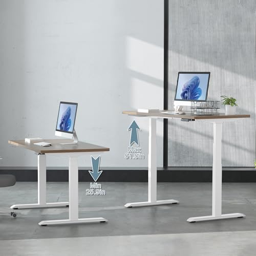 Fromann Dual Motor Electric Standing Desk Frame 3 Tier Legs Height Adjustable Handset with USB A+ C Ports Sit Stand up Desk Base for Home and Office (White) - color: White