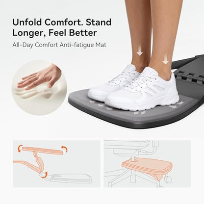 Newtral Standing Desk Chair, Standing Mate Chair for Sit-Stand, Ergonomic Leaning Perch Chair with Anti-Fatigue Mat, Standing Stool, Saddle Chair, Height Adjustable Home Office Posture Seat-MT-L-DG - size: M/L Size (5'8"-6'4")