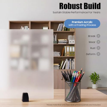2-Piece Desk Dividers, 30" x 18" Desk Privacy Panels, Frosted Acrylic Office Partitions, Table Divider with Clamps, Privacy Dividers for Schools Office Call Centers Workstation - size: 30" x 18"