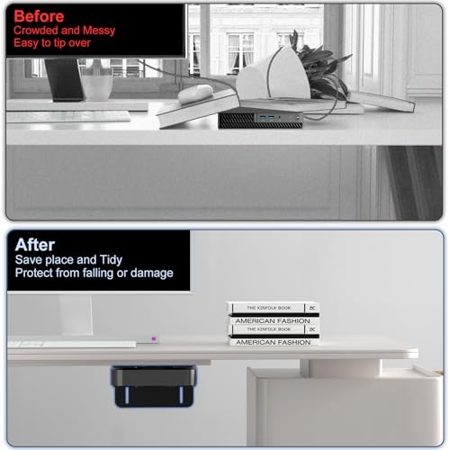 Adjustable Thin Client Mini PC Mount Bracket, Mini PC Vesa Mount, Under Desk Mount, Wall Mount and Attached to Monitor Arm Mount for NUC, Dell, HP, Mac mini, Cable Boxes, Wi-Fi Routers and Small CPUs