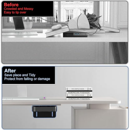 Adjustable Thin Client Mini PC Mount Bracket, Mini PC Vesa Mount, Under Desk Mount, Wall Mount and Attached to Monitor Arm Mount for NUC, Dell, HP, Mac mini, Cable Boxes, Wi-Fi Routers and Small CPUs