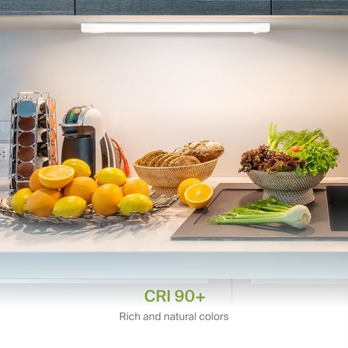 ASD LED Under Cabinet Lighting Hardwired, 24 Inch 12W 2700K-5000K Selectable, 1051LM, CRI90+, Direct Wire Linkable Under Counter Lights for Kitchen, Dimmable Under Cabinet Lights, White, UL Certified - color: 24 Inch, size: 1 Pack