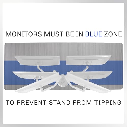 VIVO Dual LED LCD Monitor Free-Standing Desk Stand - color: White, size: 13" - 27" screens
