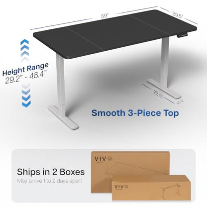 VIVO Black 60 x 30 in Standing Desk, DESK-KIT-1G6B-30 - color: Black Top / Gray Frame, size: 60 x 30-inch