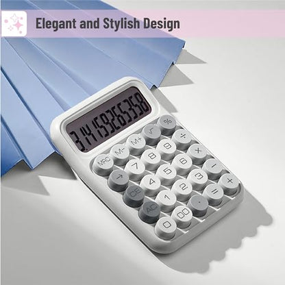 Mr. Pen- Mechanical Switch Calculator, 12 Digit Large LCD Display | Gray with Big Buttons, Mechanical Switch Calculator for Home, School, Office - color: Gray