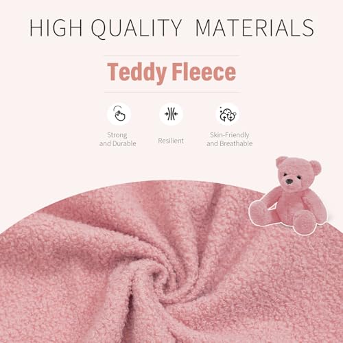 Office Chair with Wheels, Ergonomic Computer Desk Chair with Flip-up Armrest, Adjustable Rolling Swivel Chair Teddy Fleece – Dusty Pink - color: Dusty Pink
