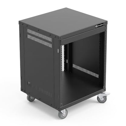 AxcessAbles 12U Network Rack with Wheels - 500lb Capacity, 18" Depth | 19-Inch Open Frame AV Rack Case with 3” Caster Wheels | Screws, Spacer, Tool Included - color: RK12U